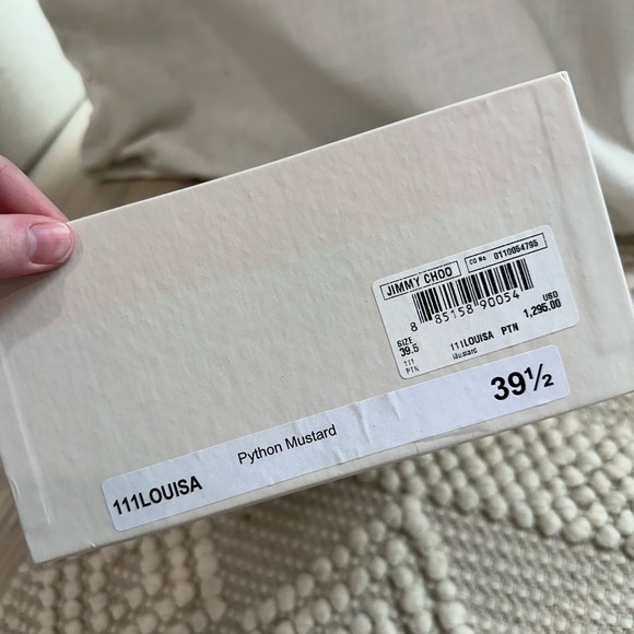 Jimmy Choo louisa mustard snake print leather high heels - Picture 10 of 10